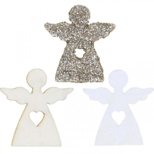Floristik24 Décoration à disperser anges anges de Noël en bois 4cm assortis 72 pcs
