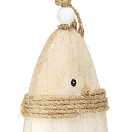 Article Décoration de poisson en bois pendentif maritime Bois de paulownia 27cm 2pcs