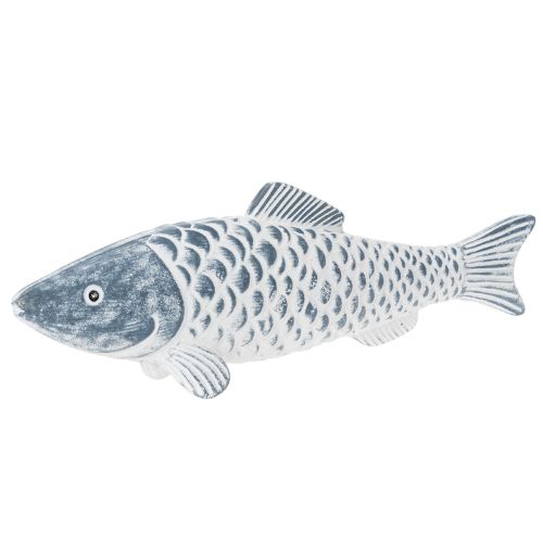 Poisson en bois bleu et blanc, décoration de poisson, apprêt de bois, 35 cm, 1 pièce acheter | Floristik24.be