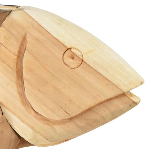 Floristik24 Poisson en bois teck décoration de table poisson décoration bois 63cm