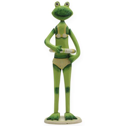 Floristik24 Grenouille de bois en bikini jaune, vert H. 32 cm