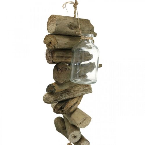 Floristik24 Déco guirlande bois flotté avec verres décoration murale maritime 70cm