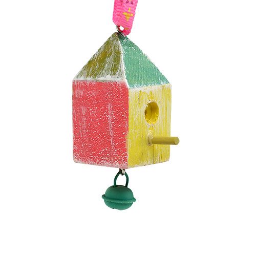 Cintre en bois maison d'oiseau 7x3x3cm coloré 6pcs | Floristik24.be