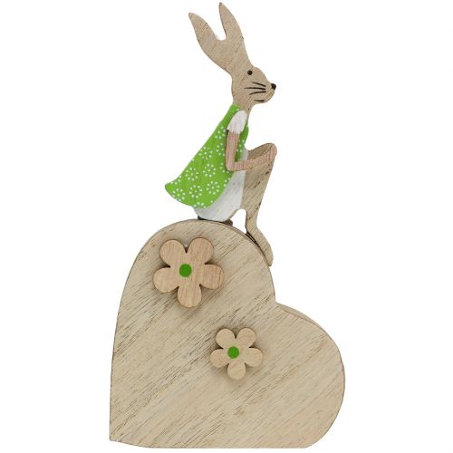 Floristik24 Lapin en bois sur cœur 16,5 cm 4 p.