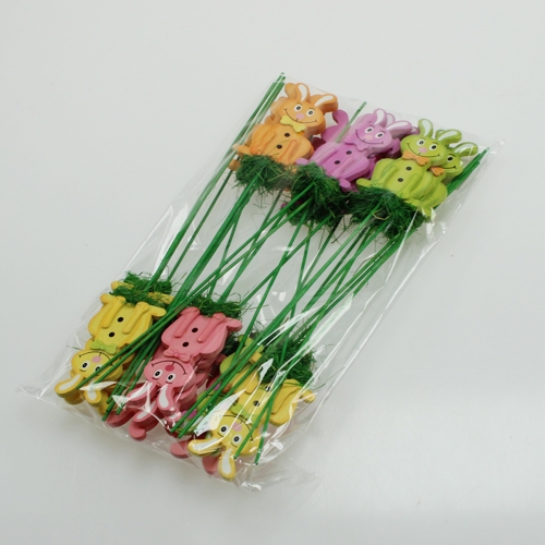 Floristik24 Pique Lapin sur tige 7cm 24 P.