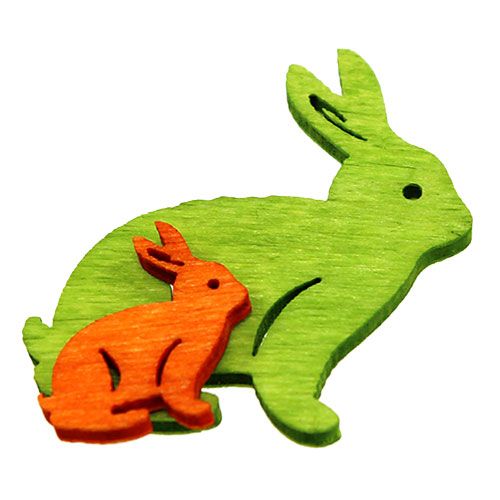 Floristik24 Lapin en bois 2cm - 4cm multicolore assorti 96 pièces