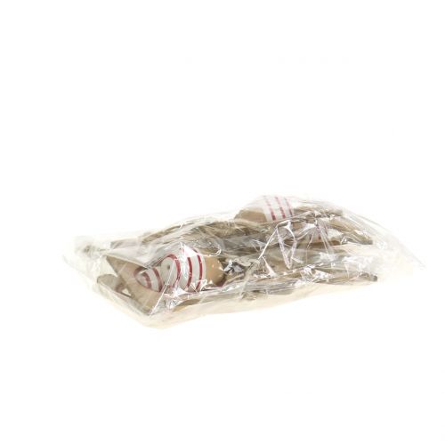 Floristik24 Lapins de Pâques en bois à suspendre avec des oeufs de Pâques 12cm - 14,5cm 4pcs