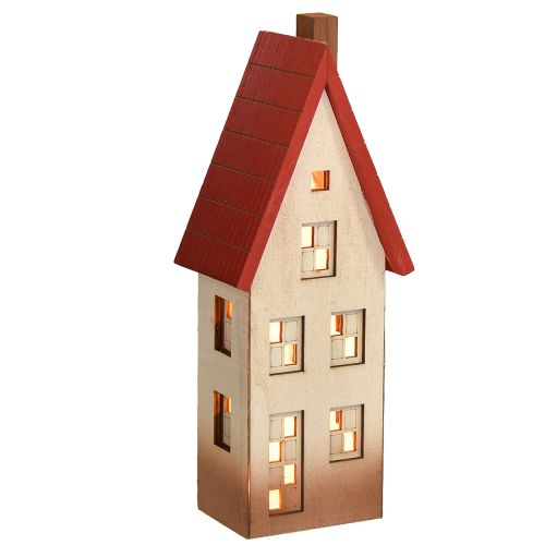 Article Maison lumineuse de Noël Rouge Pour batterie 8,5×6,5×22 cm