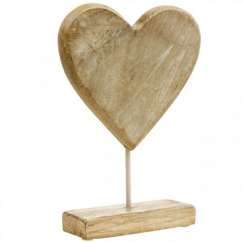 Floristik24 Coeur en bois coeur sur baton déco coeur bois naturel 25,5cm H33cm