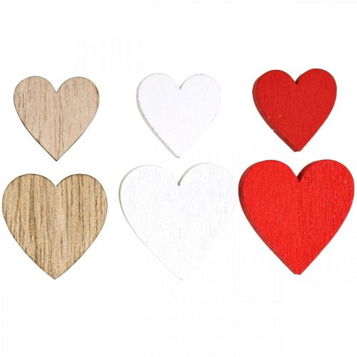 Article Coeur en bois décoration de dispersion coeurs de mariage bois 2.5/2/1.5cm 48 pièces