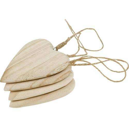 Floristik24 Coeurs en bois à suspendre naturel 10cm 4pcs