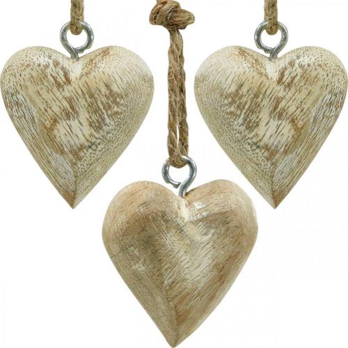 Article Décorations de sapin de Noël coeur en bois 4,5 cm 36 pcs