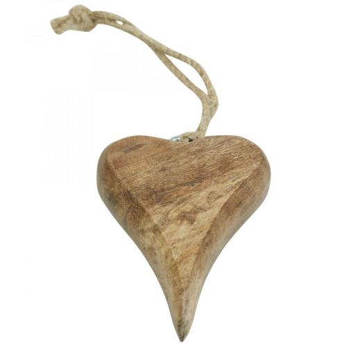 Article Pendentif coeur en bois coeur bois décoration à suspendre 10cm 3pcs