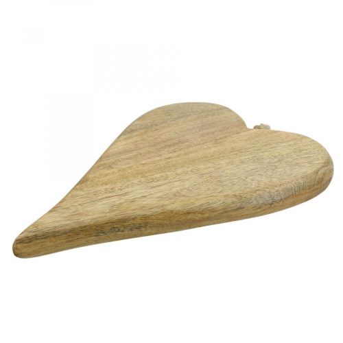 Suspension déco coeur en bois coeur décoration bois à suspendre nature 26cm