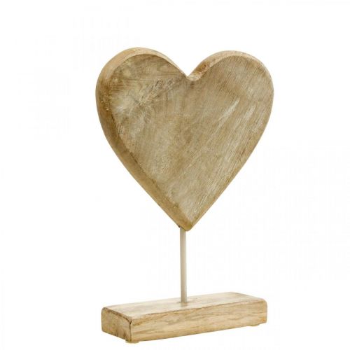 Coeur en bois coeur déco bois métal nature style country 20x6x28cm