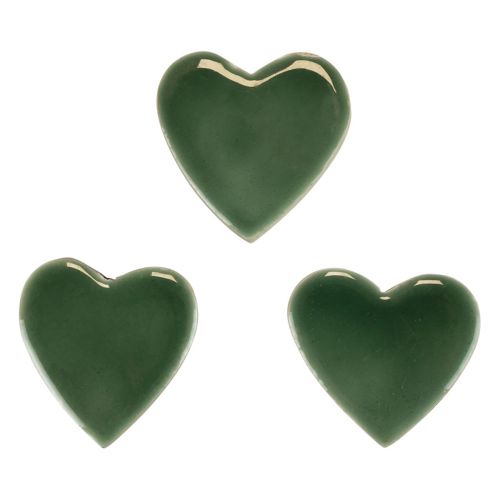 Floristik24 Coeurs en bois coeurs décoratifs vert bois brillant 4,5cm 8pcs