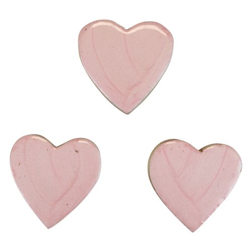 Floristik24 Coeurs en bois coeurs décoratifs rose clair brillant décoration de table 4,5 cm 8 pcs
