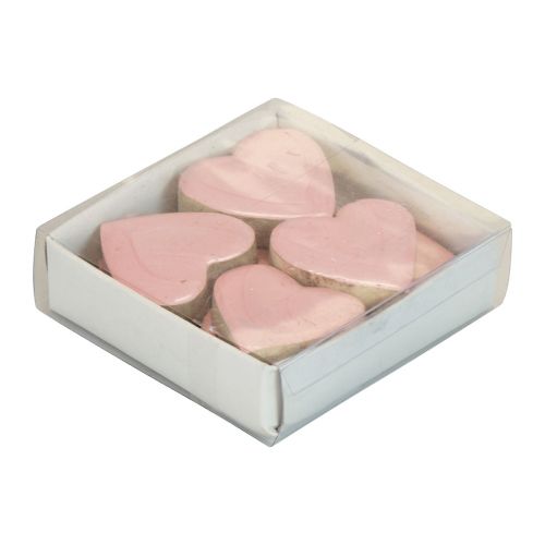 Article Coeurs en bois coeurs décoratifs rose clair brillant décoration de table 4,5 cm 8 pcs