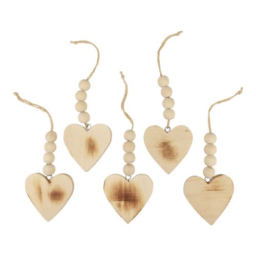 Floristik24 Coeurs en bois cintre décoratif coeurs décoratifs en bois brûlés 8cm 6pcs