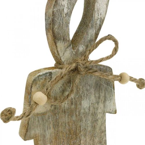 Floristik24 Bougie en bois, décoration de table Shabby Chic, décoration en bois effet pailleté H29.5cm