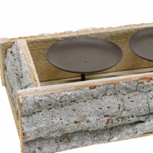 Floristik24 Bougeoir pour 4 bougies bois blanchi 45cm