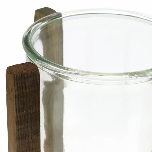 Floristik24 Bougeoir en bois avec verre Ø15cm H18cm
