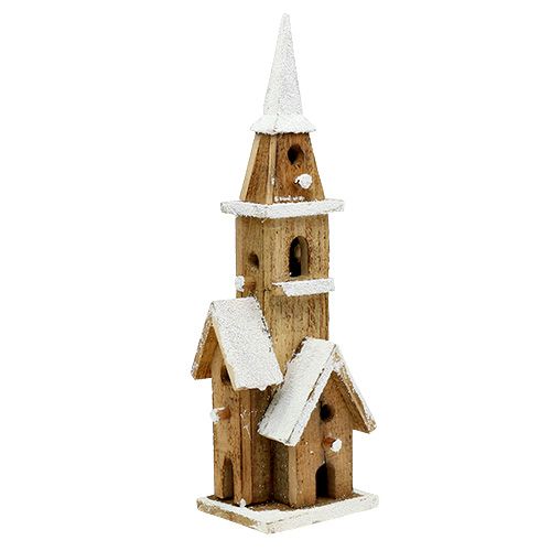Floristik24 Eglise en bois avec éclairage 40cm