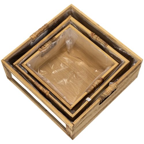 Boîte en bois avec tableau noir et insert, lot de 3 tailles, 30 cm | Floristik24.be