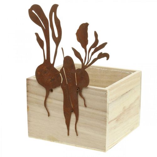 Floristik24 Boite à plantes bois décor rouille cache pot végétal 17×17×12cm