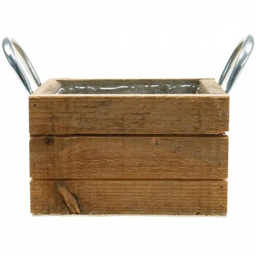 Floristik24 Boîte à plantes boîte en bois avec poignées naturel 16,5×16,5cm