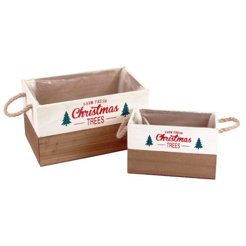 Article Jardinière en bois caisse rectangulaire en bois L25/35cm lot de 2