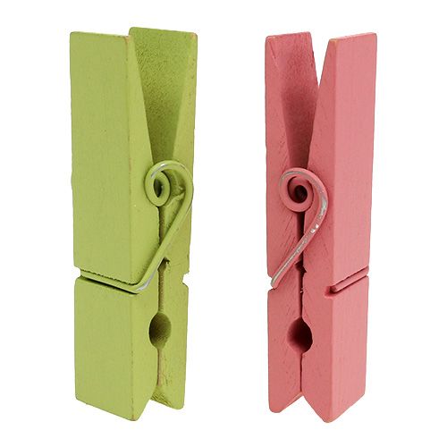 Floristik24 Pinces en bois colorées 7,2 cm 48 pcs