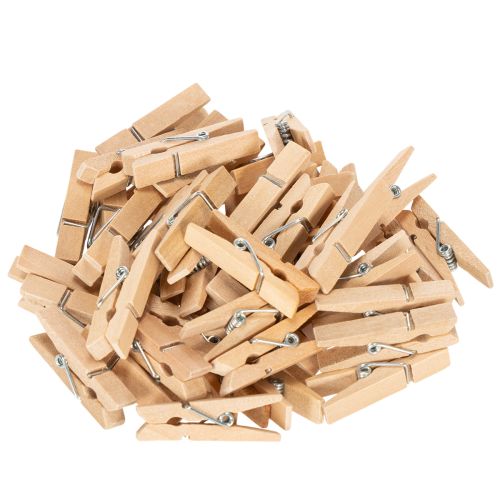 Floristik24 Mini pinces à linge décoratives en bois, 3,5 cm, lot de 50.