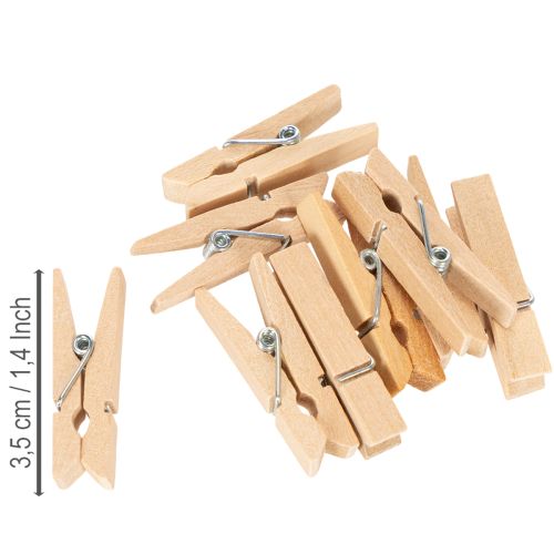 Article Mini pinces à linge décoratives en bois, 3,5 cm, lot de 50.