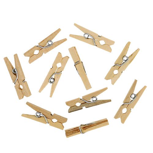 Floristik24 Pinces en bois nature 2,5 cm 72 pcs