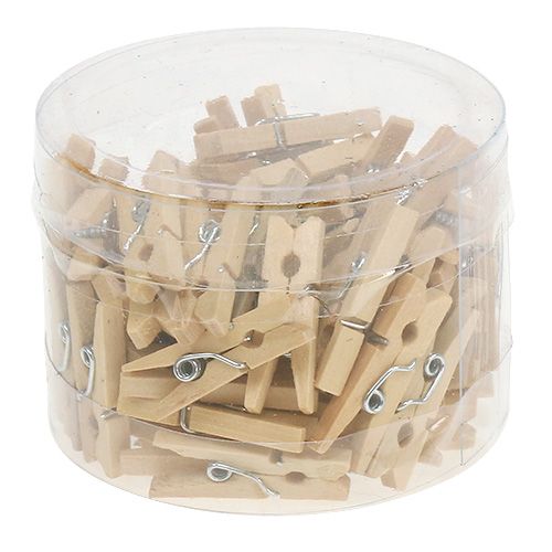 Floristik24 Pinces en bois nature 2,5 cm 72 pcs