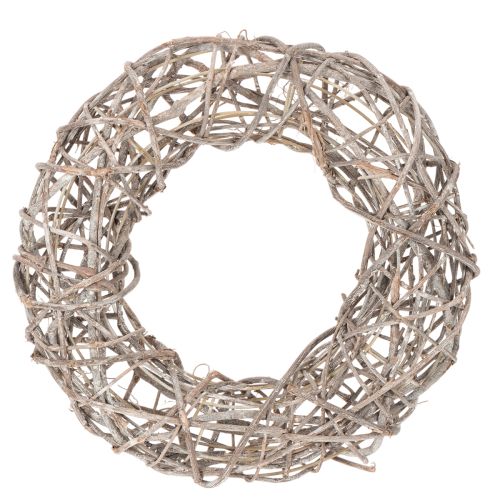 Couronne en bois, couronne décorative, blanc naturel, Ø30cm, H9.5cm acheter | Floristik24.be