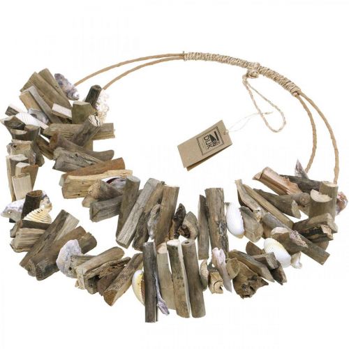 Floristik24 Décoration murale en bois flotté maritime avec coquillages naturels Ø38cm