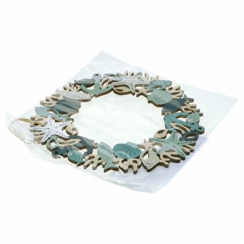 Floristik24 Couronne en bois maritime à suspendre 21cm