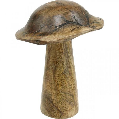 Floristik24 Champignon en bois avec motif déco champignon naturel, déco bois doré Ø10cm H13cm