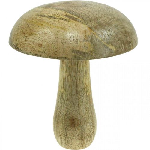 Champignon en bois naturel, décoration bois jaune