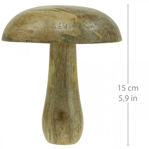 Floristik24 Champignon en bois naturel, décoration bois jaune automne déco champignons 15×13cm