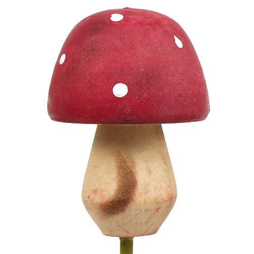 Floristik24 Champignons en bois colorés sur tige 4 cm 6 p.