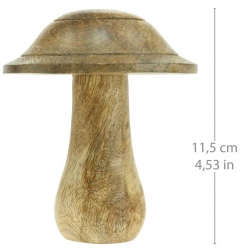 Article Champignon en bois avec rainures décoration en bois champignon bois de manguier naturel 11,5×Ø10cm