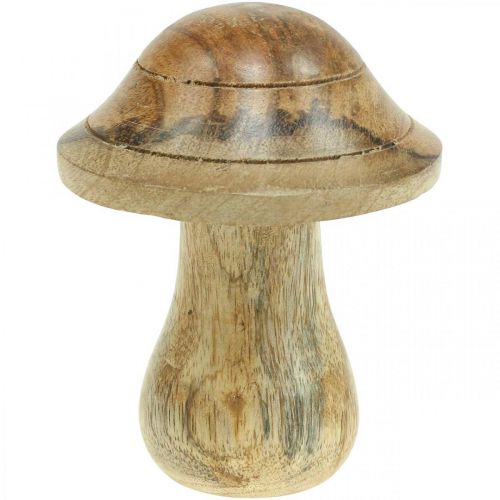 Article Champignon en bois avec rainures Automne déco champignon bois de manguier naturel 10×Ø8cm