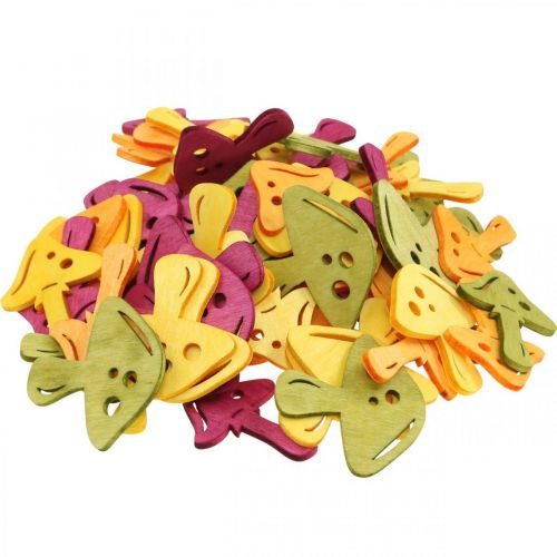 Article Champignons de décoration épars, décoration d'automne, champignons porte-bonheur pour décorer orange, jaune, vert, rose H3,5/4cm L4/3cm 72 pièces