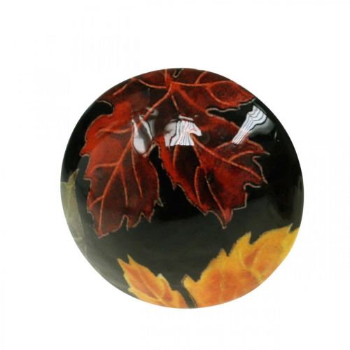 Floristik24 Déco de table champignon en bois feuilles d'automne noir, multicolore Ø10cm H15cm