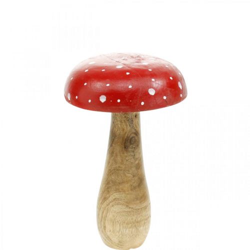 Floristik24 Amanite tue-mouche en bois déco champignon automne Ø12cm H19cm