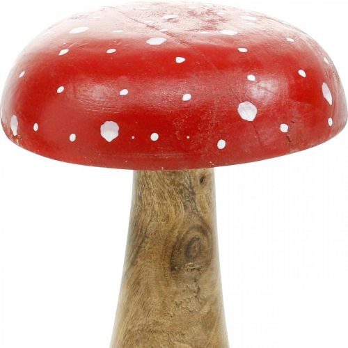 Floristik24 Amanite tue-mouche en bois déco champignon automne Ø12cm H19cm