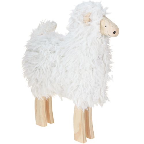 Floristik24 Décoration de Pâques en bois Mouton blanc 30×4,5×36,5cm